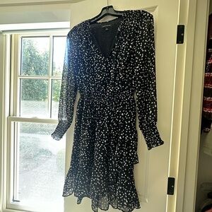 Banana Republic Size 0 polka dot black dress